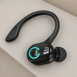 Wireless Earbuds with Earhooks, Business Wireless Headphones with Mic, Single Ear Earphone, Ergonomic Shape, HD Stereo Sound, Compatible with Android & iOS, All Day Comfortable Using for Driving Cycling Running, Headphone for Sports