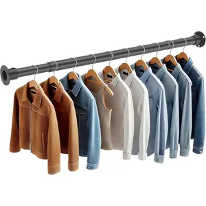 Adjustable Closet Rod 35-71 Inch - 1.3”Diameter Heavy Duty Closet Rods for Hanging Clothes - Simple Clothes Rod for Closet - Versatile Closet Poles for Hanging Clothes - Closet Bar