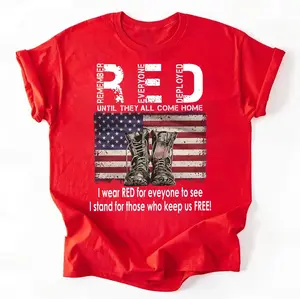 Red Friday Veterans Shirt, Remember Everyone Deployed, Red Friday USA Military Flag T-Shirt Print Tee, Andrew Clothings