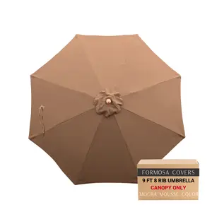 PREORDER (Ship 5/25) 9ft Market Patio Umbrella 8 Rib Replacement Canopy Mocha Mousse