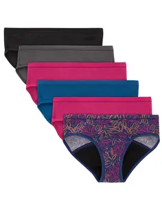 Hanes Girls' Period Underwear Hipsters, 6-Pack, Comfort Moderate Protection Hanes Girls' Period Underwear Hipsters, 6-Pack, Comfort Moderate Protection
