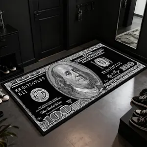 Non-Slip Runner Rug, $100 Bill Pattern Design, Soft Comfortable Carpet, Decorative Area Rug, Suitable for Hallway, Kitchen, Bedroom, Bathroom, Living Room