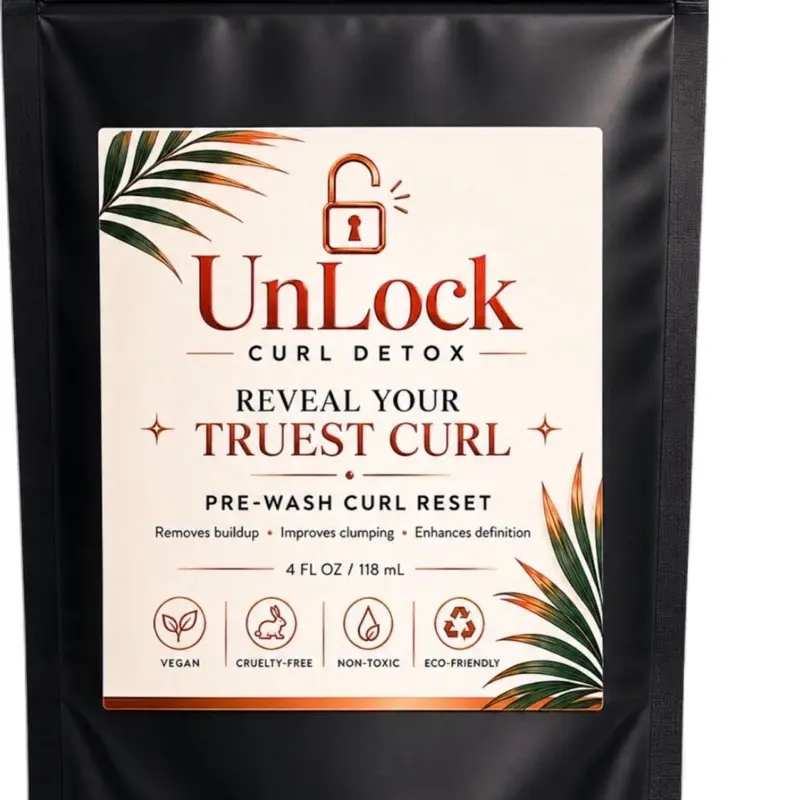 Unlock Curl Detox - All Natural Clay Hair Mask - Removes Buildup - Enhances Curl Definition - Smoothing Control Hair Mask - For Dry Hair - Low Porosity Mask - High Porosity Mask Anti Frizz Hair Treatment