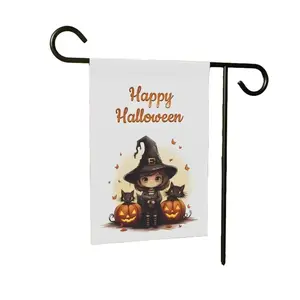 Cute Witch and Black Cats Garden Flag