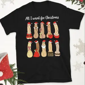Funny Ugly Christmas Naughty Adult T-Shirt, Funny Ugly Christmas T-shirt, Inappropriate Holiday Gift,  Casual Streetwear Top for Men & Women