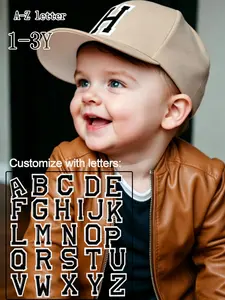 1PC Fashion Dad Hat 26 Letter Casual Baseball Cap Adjustable Size Summer Sun Protection Fits 1-3 Years Old Boys Girls Outdoor Play