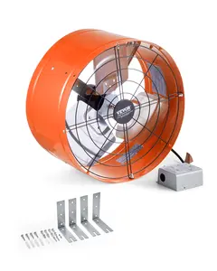 【Summervibes】VEVOR Gable Mount Fan, 15 Inch Attic Exhaust Fan with Adjustable Thermostat & Outer Mesh, 1650 CFM House Ventilator Cools Up to 2360 Sq.Ft, Quiet Ventilation for Roof, Garage & Shop, Vibrant Orange