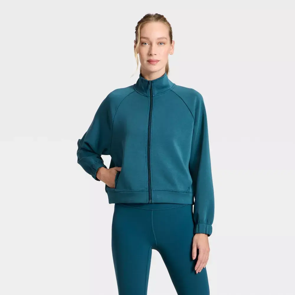 Women's Airy Sleek Ribbed Full Zip Jacket - All In Motion