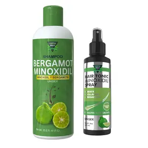 Green Royalty MinoXidil Bergamota Bundle Shampoo (32oz) + Hair tonic Spray (8oz)- Hair Growth| Unisex | Sulfate free | Cleanser