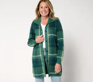 Denim & Co. Regular Button Front Sweater Tunic Cardigan