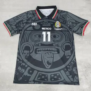 11#blanco 1998 World Cup Mexico National Team Away Short Sleeve Retro Soccer Jersey Black