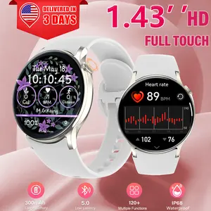 Women's Luxury Jewelry-Inspired AMOLED Smartwatch - Crystal Strap Wristwatch, Bluetooth Calls, Waterproof Wearable, Touchscreen, Android Compatible, Heart Rate Tracking Health-Monitoring Smart Watch Gift