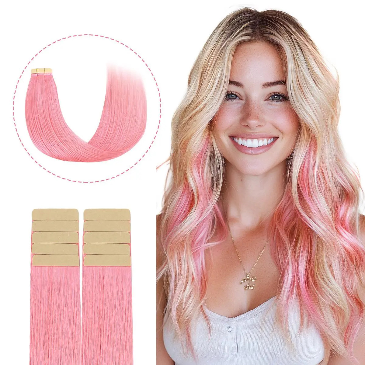 GOO GOO Hair 10pcs Tape in Human Hair Extensions 25g to 30g Natural Straight summer hairstyles #summerwins #SummerFinds