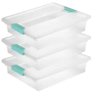 Plastic Storage Containers With Lids For Organizing Large 14 x 11.5 x 3