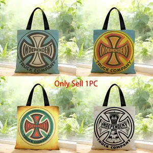 sport logo INDEPENDENT TRUCK COMPANY Storage Bags Canvas Bags Series Print Bag Lightweight Shoulder High Appearance Large Capacity Minimalist  Soft Fabric Bag Shopping Bags