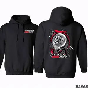 Precision Turbo Engine Graphic Hoodie High-boost Streetwear for Car Enthusiasts Custom Builders Performance Obsessed Petrolheads Tuners Racers Mechanics Bold Automotive Unisex Fit