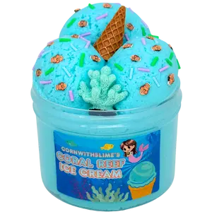Coral Reef Ice Cream 8oz Slime Cloud Dough Texture Scented Fruit Loops Ice Cream