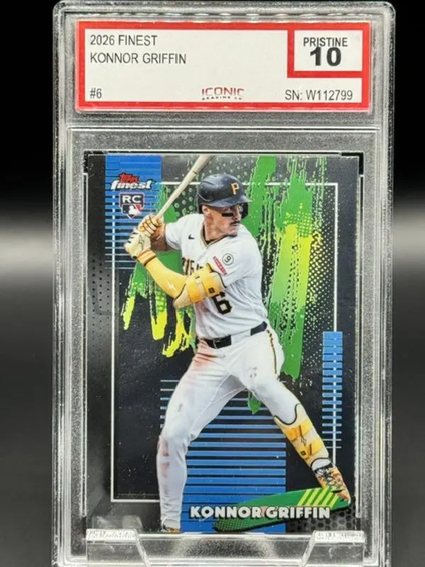 2026 Topps Finest Rookie Baseball Card #6 Konnor Griffin Graded Pristine 10