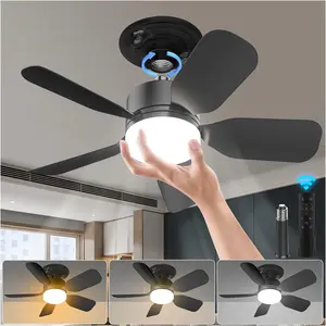 20" E26 Fan Light with Remote, 30W 2000 Lumens, 3 Colors 3000-6000K ceiling fans with lights 6 Speed Wind Light Bulb Fan for Bedroom, Living Room,, Laundry Room