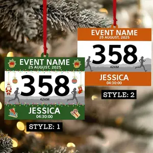 Custom Name Personalized Race Bib Christmas Ornament 2025, Custom Acrylic Running Keepsake, Cross Country Marathon Runner Gifts, Marathon Lover Gift