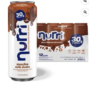 Nurri Mocha Milk Shake 30g Protein 11 fl oz 12 Pack Ultra Filtered Naturally Flavored with Other Natural Flavors