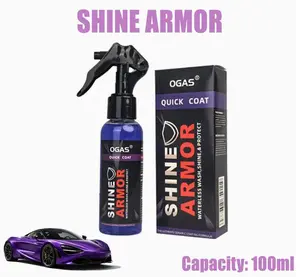 Car Wax Spray  Ceramic Coating Shine Armor for Cars - 3 in 1 Waterless Car Wash  Detailing - Quick Effect Coating Agent for Car Extendable Heavy Duty Ice Scraper and Brush