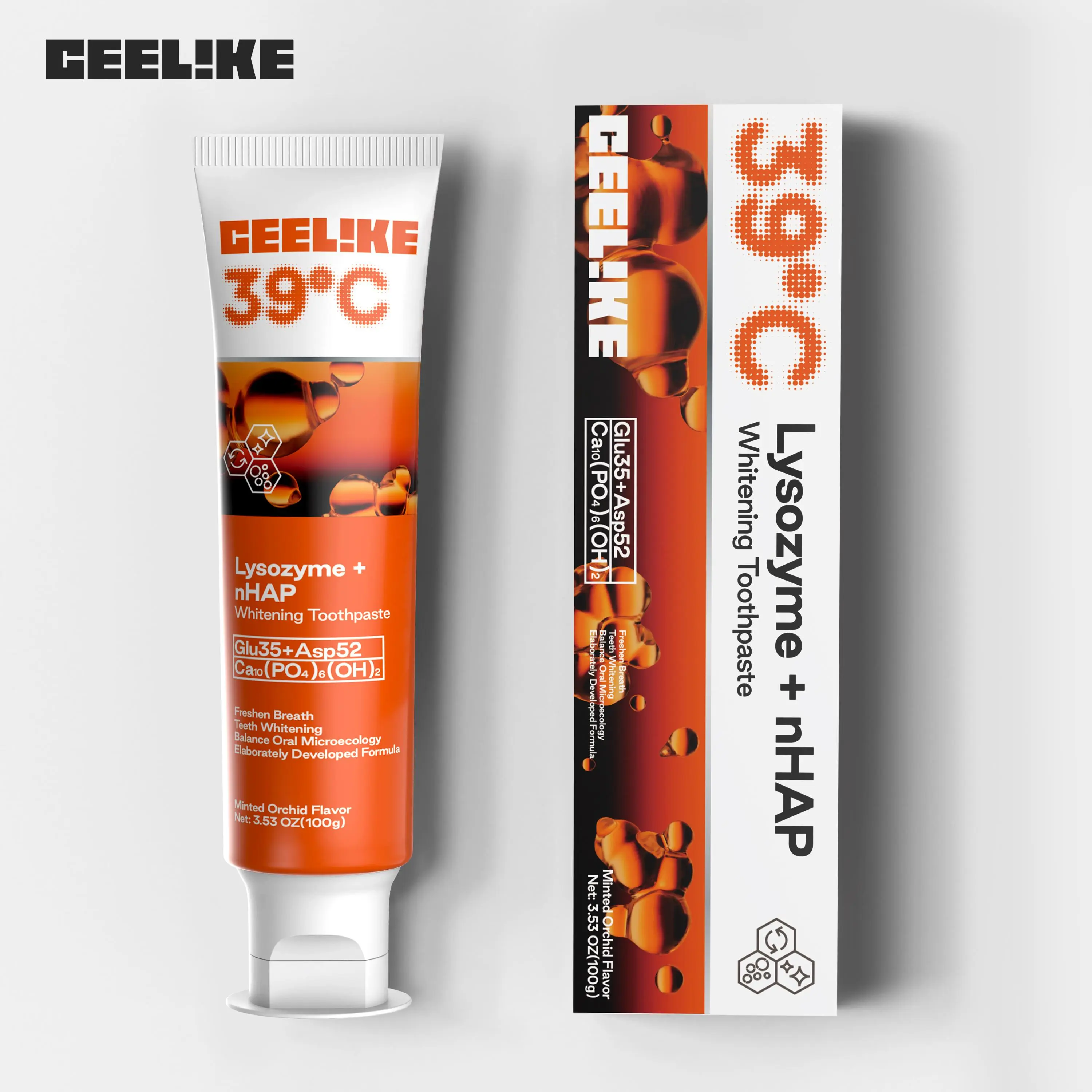 CEELIKE Lysozyme 39°C Heat Toothpaste | Pigment Breakdown, Fresh Breath, Deep Stain Removal, Triple Enzyme Formula, 3.53oz