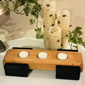 Rustic Primitive Wooden Tealight Holder
