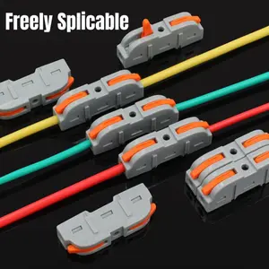 Quick Lever Wire Connectors, 10/35/60PCS Freely Splicable Electrical Wire Connectors, Universal Push-in Terminal Block for Home, Office & Factory, 32A 250V Fast & Safe Wiring for Soft & Hard Cables