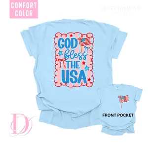 GOD BLESS THE USA - Comfort Color T Shirt