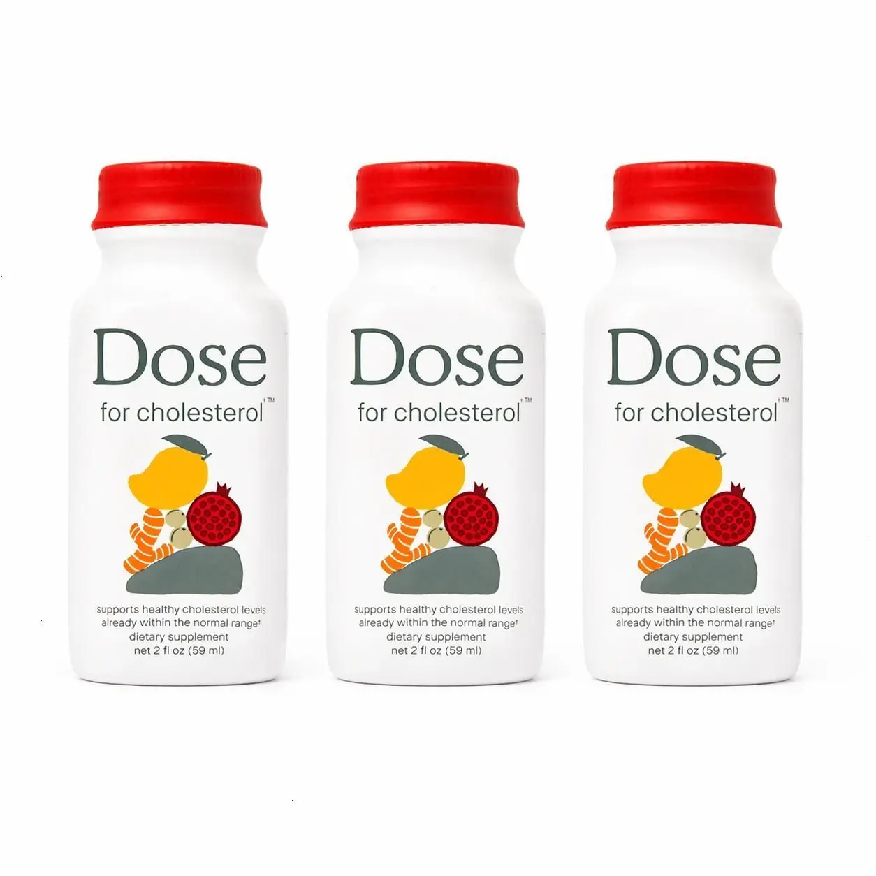 DOSE Heart Health Cholesterol Support Liquid Shots, 12 Bottles, 2 fl oz Each, with CoQ10, Pomegranate, Turmeric Curcumin & Amla, Supports Healthy LDL Levels, Vegan, Zero Sugar Daily Drink