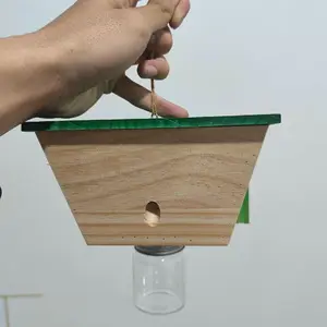 Carpenter Bee Trap for Outside, Pentroof Shed Style, Nature Hanging Wood, Carpenter Bee Traps Outdoor, Best Bee Trap, Insect Traps