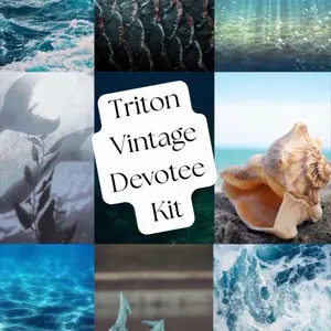 Triton Worship Vintage Bundle, Vintage Witchcraft Tools, Hellenic Witch Bundle, Beginner Deity Work Kit, Sea Witch Ocean God Kit