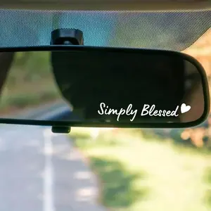 Rearview Mirror Sticker, Letter Pattern Car Mirror Decal, Self-adhesive Car Mirror Sticker, Universal Car Exterior Decorative Sticker, Car Stickers