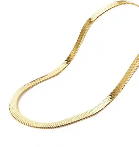 Herringbone Chain 316L Stainless Steel Necklace - 4mm, 6mm (14", 16", 18", 20", 22", 24", 30") - 18K PVD Gold Plated & Silver Tone - Unisex Casual Daily Accessory