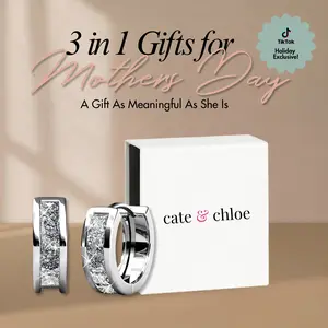Cate & Chloe Giselle 18k White Gold Plated Huggie Hoop Earrings for Women with Simulated Diamond Crystals – Hypoallergenic, Secure Latch Back, Gift Box Included – Single Pair or 3-Pair Sets Offered in White Gold, Yellow Gold, or Rose Gold
