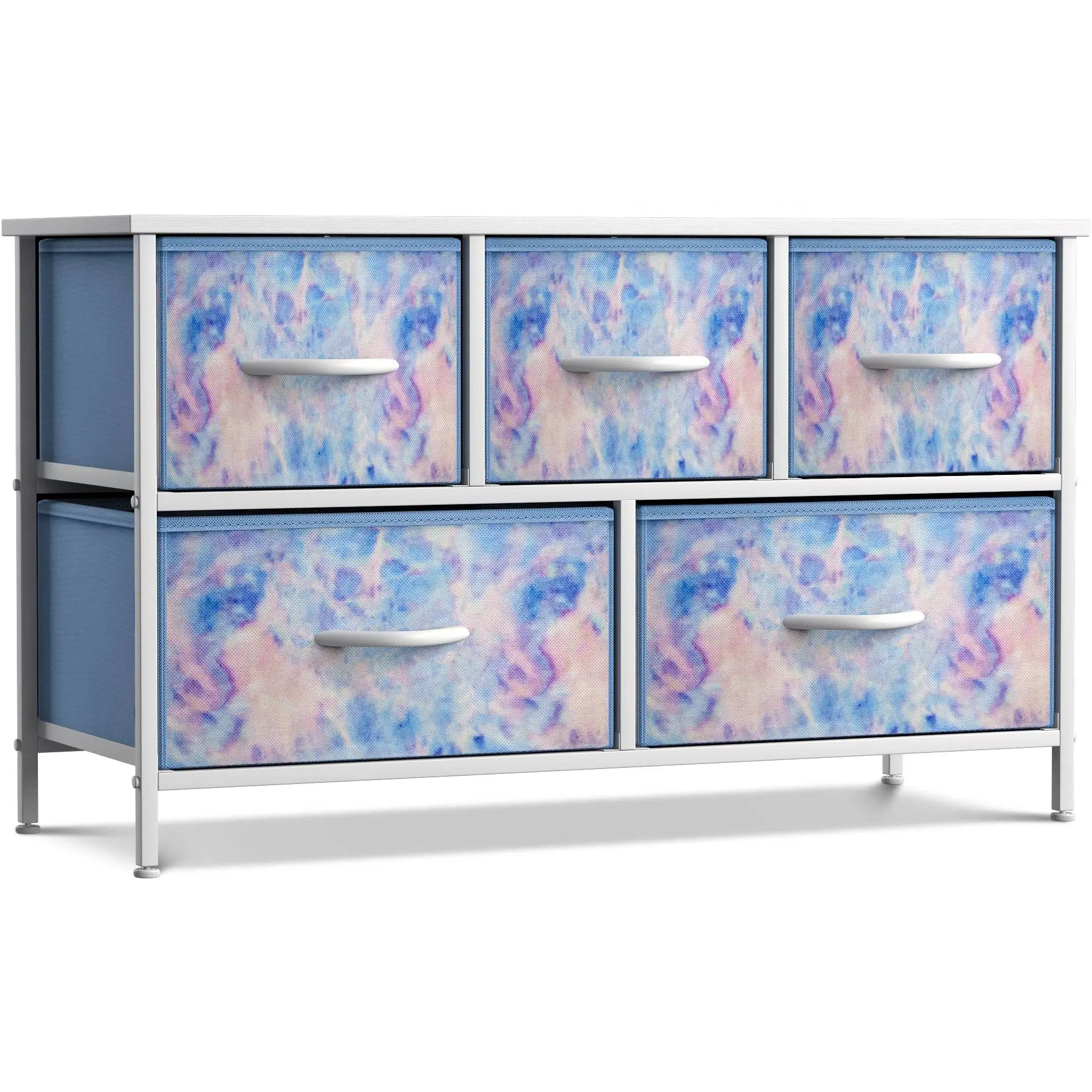 Sorbus 5-Drawer Storage Dresser Cabinet with Tie-Dye Watercolor Finish - Modern, Sturdy Wood Indoor Furniture for Nursery, Bedroom, Drawer Dresser Cabinet, Modern Dressers