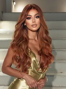 5.5*4*0.5T Lace Front Wig, Glueless Frontal Wig, with Gradient and Long Wavy Hair, Durable High-Temperature Synthetic Fibers for Daily Wear and Festivals, Lace Frontal Wigs