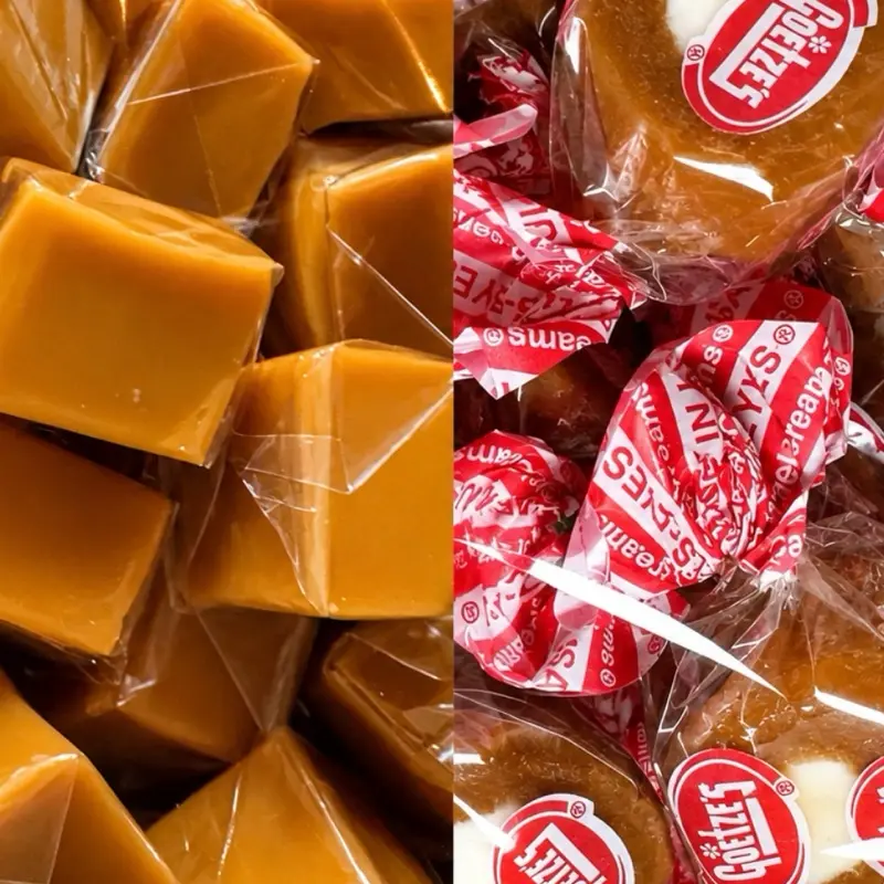 90’s NYC Bodega Caramel Candy 1LB Bag | Caramel Squares | Goetze’s Caramel Creams Bulls Eye Candy | Retro Old School Candy Bulk – NY Snack Pantry