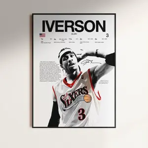 Allen Iverson Poster, Wall Print, Basketball Digital , Poster Print, Sports Decor, Philadelphia 76ers Poster, Gift