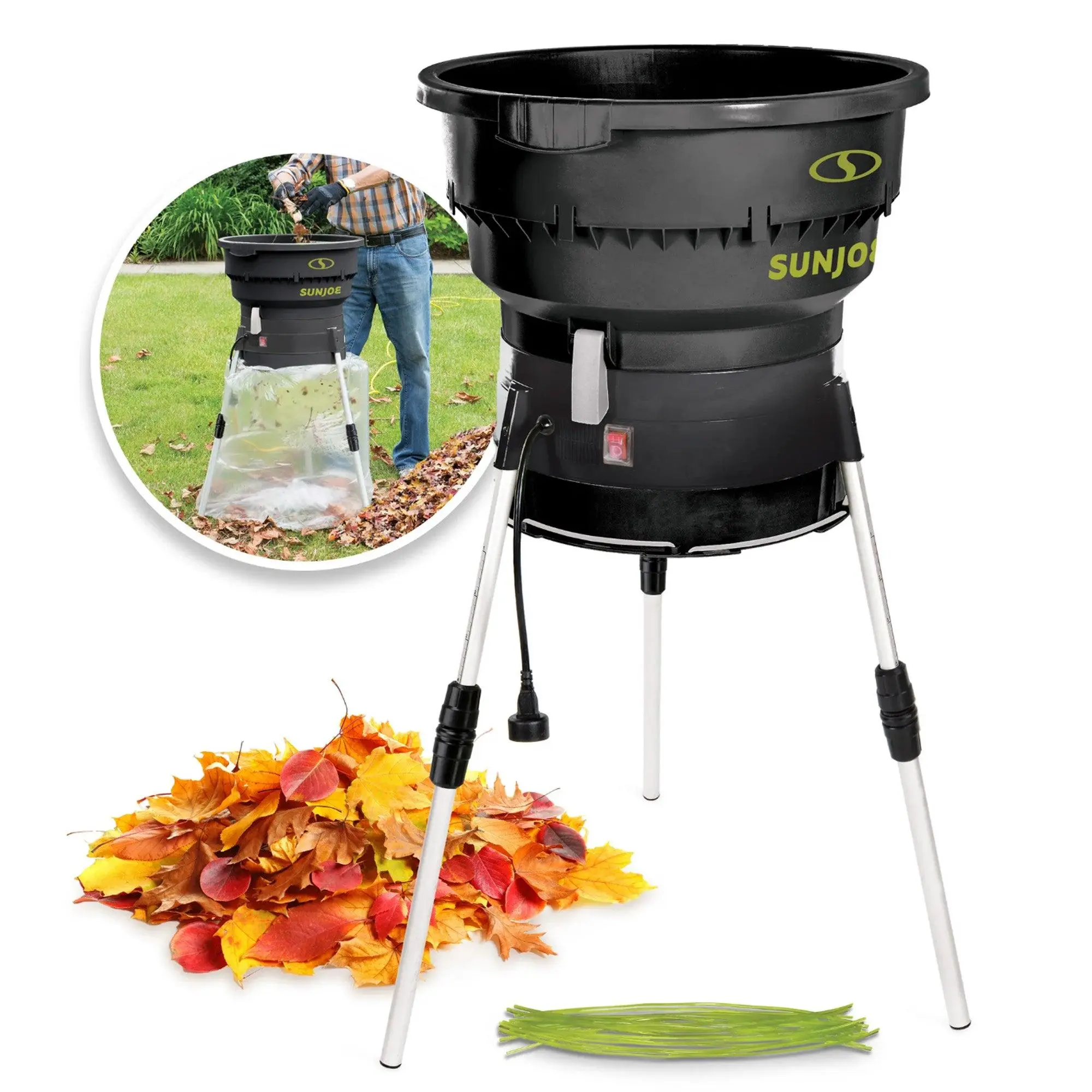Sun Joe Electric Leaf Mulcher/Shredder 13 Amp w/ Adjustable Control Dial, SDJ616