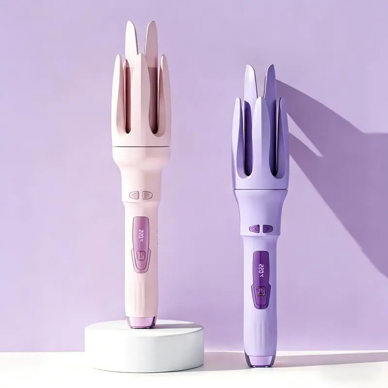 New Upgrade Automatic Curling Iron with 4 Temperatures Frizz-Free Smooth Shiny Hair, Anti-Scald-Tangle for Long Hair Auto Shut-Off Comfortable Hair Care Easy Operation Hair Styling Tool for Women & Home Use valentine gifts