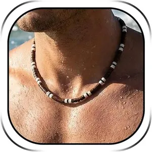 ChicBijoux S Puka Shell Necklace Men Beaded Surfer Necklace Beach Vacation Essentials Hawaiian Jewelry Summer Outfits for Men