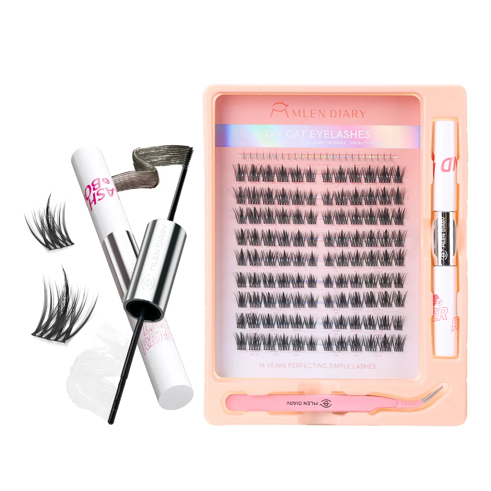VIXATO mlen diary DIY Eyelash Extensions Lashes Curl Mega Wispy Volume Individual Lashes Eyelash Clusters Extensions