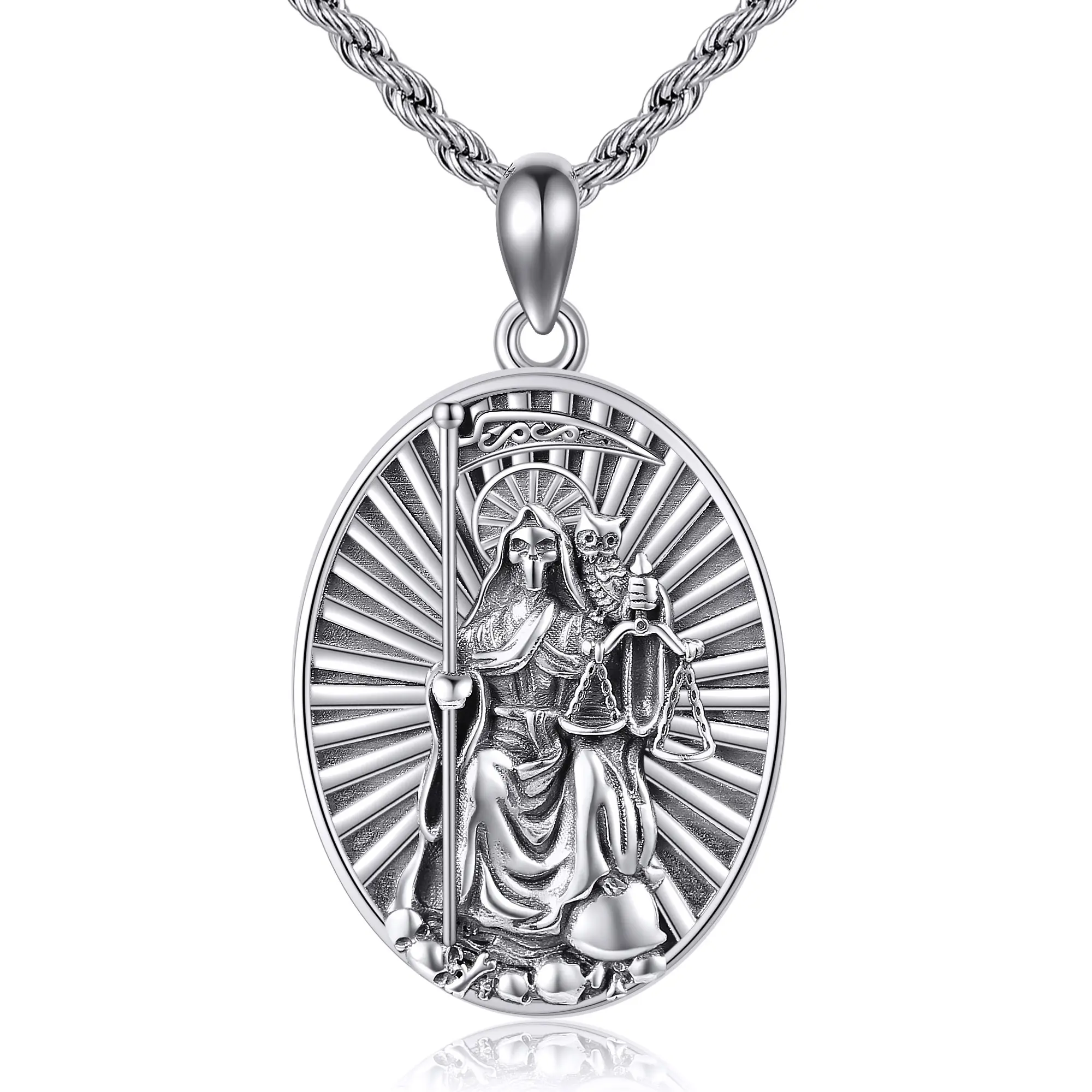 Owl Santa Muerte Necklace