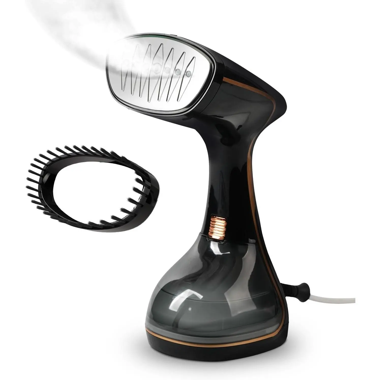 HubiCare Handheld Garment Steamer for Clothes - TurboSteam 1500W, 3 Steam Levels, 320ml Big Capacity,  Penetrating Steam, 20s Fast Heat-up, Steam Iron Fabric Wrinkle Remover with Brush
