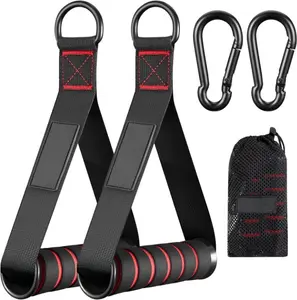 Exercise Handle, Replacement Fitness Accessory for Pilates & Strength Training, Lat Pulldown System Compatible Pull-Down Home Gym Handle (Red, Grey, Blue Options)