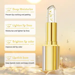 Color Changing Lipstick, Gold Foil PH Lip Balm, Transferproof & Long Lasting, Moisturizing Jelly Lip Stick, Deep Nourishing Plumping Lip Gloss for Women