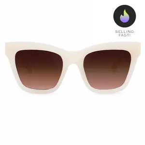 Cosmo - Nude - Brown Polarized Modern Sunglasses with Matte Rubber Finish Square Cat-eye Frame for Styling