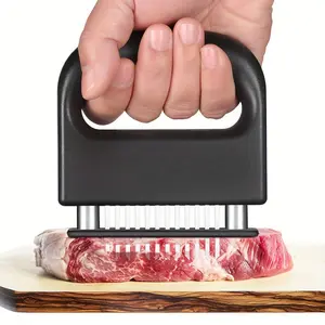 48-Blade Meat Tenderizer - Stainless Steel Ultra Sharp Needle Blade Tenderizer for Tenderizing Beef, Pork, Turkey, Fish - Ideal for Marinade, BBQ and Cooking Tool, Kitchen Gadget